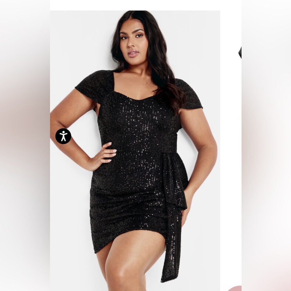 City Chic Black Sequin Mini Dress